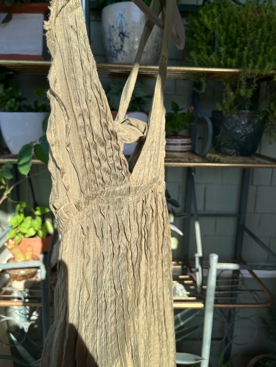NWOT Free People Frankie Pintuck Cotton Olive Green Maxi Dress - Picture 5 of 16